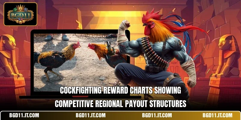 Cockfighting reward charts showing competitive regional payout structures