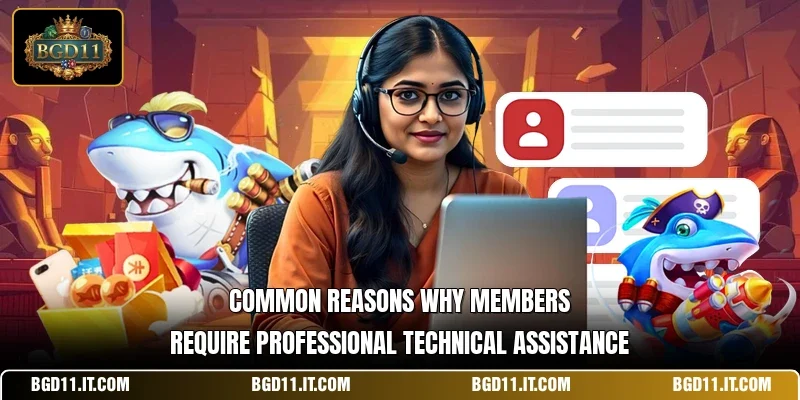 Common reasons why members require professional technical assistance