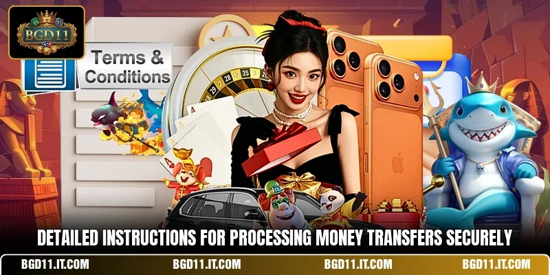 Detailed instructions for processing money transfers securely