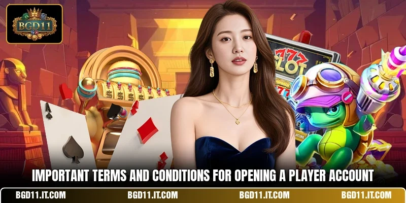 Important terms and conditions for opening a player account
