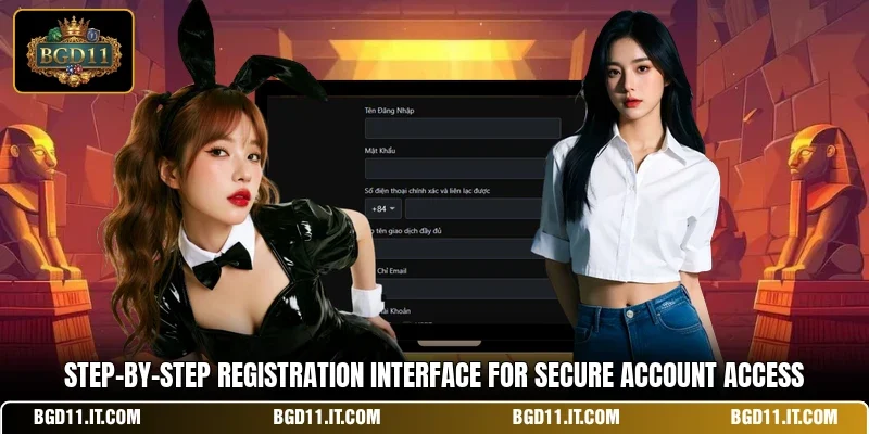 Step-by-step registration interface for secure account access